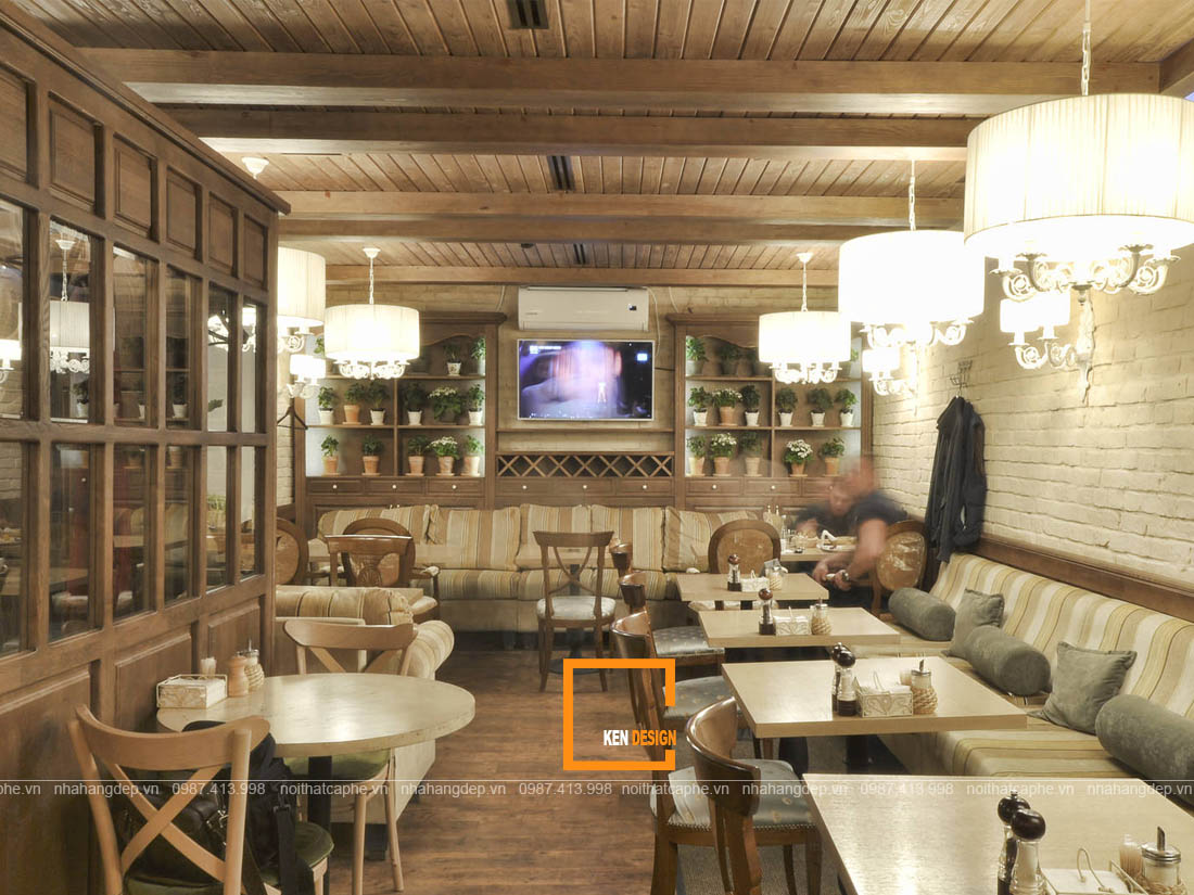 thiết kế quán cafe phong cách Rustic